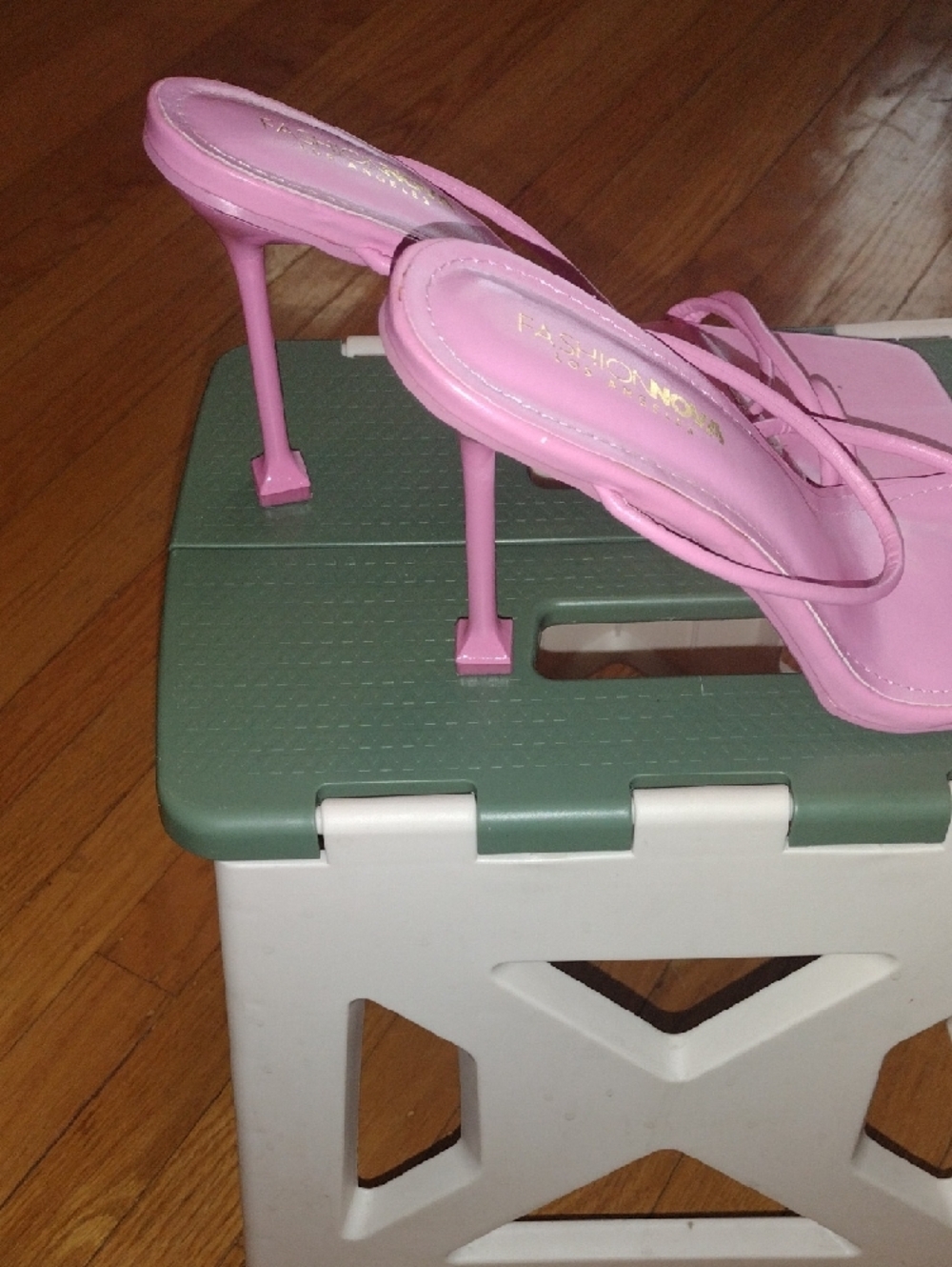 Fashion Nova Pink Strappy Square-Toe Heeled Sandals - Glossy Pink - Picture 2 of 3